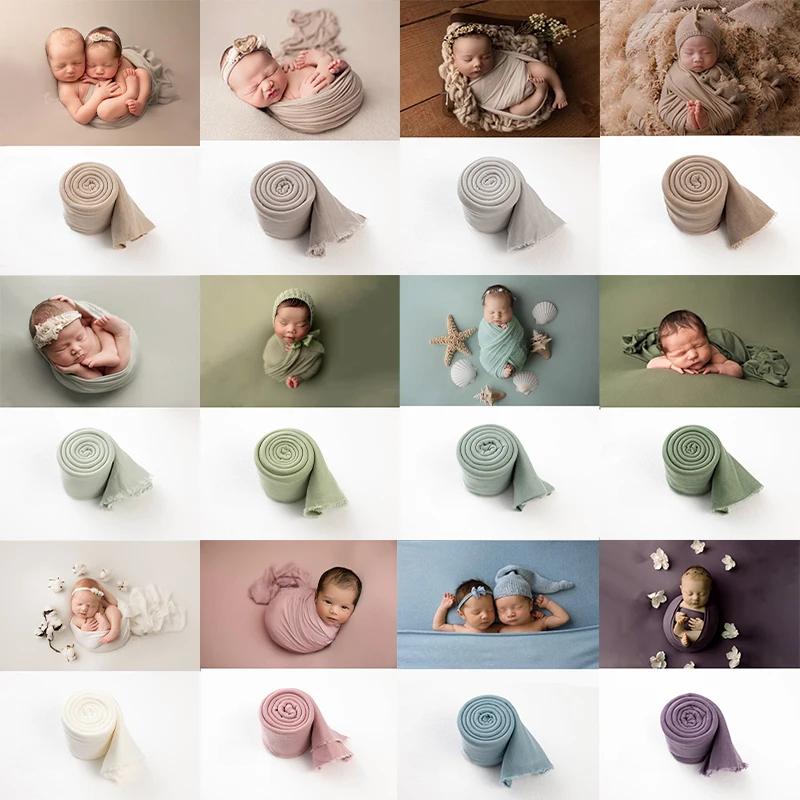 Photo Booth Prop - 40/150 ซม.ทารกแรกเกิดการถ่ายภาพ Props ฉากหลังยืดนุ่ม Wraps Bebe