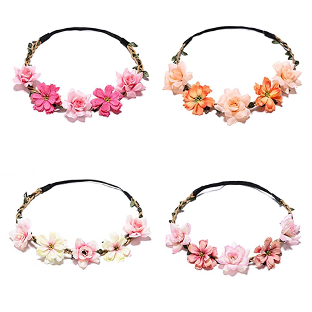 Wedding Arch Flower - พวงหรีดดอกไม้ ที่คาดผมดอกไม้สำหรับเด็กผู้หญิง พวงมาลัยดอกไม้ มงกุฎดอกไม้ อุปกรณ์เสริมงานแต่งงานริมชายหาด