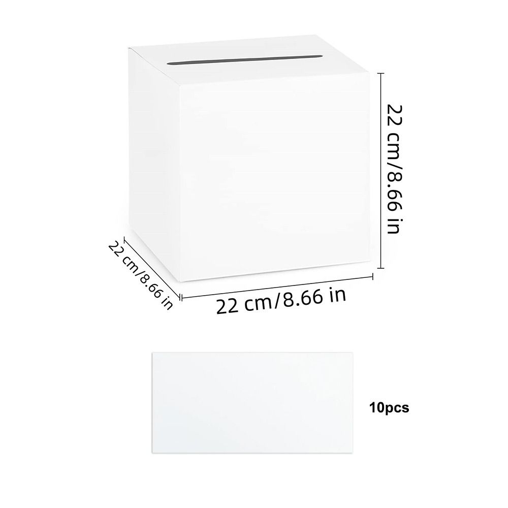 Wedding Card Box - กล่องใส่การ์ดงานแต่งงานสีขาวดำ กล่องกระดาษแข็งสำหรับใส่การ์ดอวยพร การ์ดลงคะแนน กล่องงานฝีมือ DIY กล่องรับของขวัญงานแต่งงาน