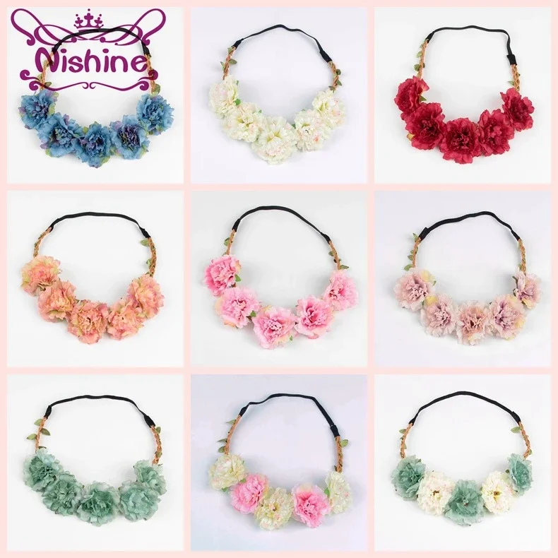 Wedding Arch Flower - 1PCS ฤดูใบไม้ผลิฤดูร้อนชายหาดชายทะเลดอกไม้ Headdress พวงหรีดเพื่อนเจ้าสาวผมวงงานแต่งงานกลางแจ้งหญิงอุปกรณ์เสริม