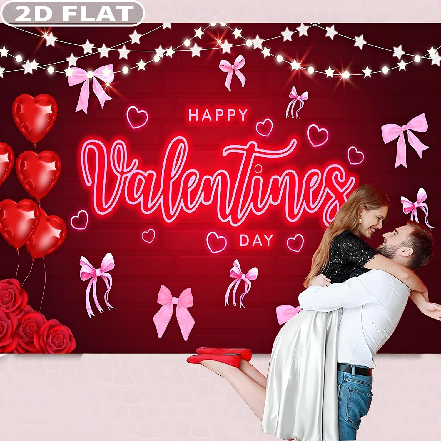 Photo Booth Prop - ป้ายแบน 2 มิติ 1 ชิ้น สำหรับงานปาร์ตี้วันวาเลนไทน์