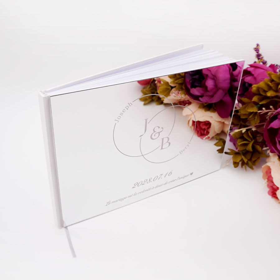 Personalized Guest Book - งานแต่งงานส่วนบุคคลกระจกอะคริลิคแต่งงานเกสต์-หนังสือที่กำหนดเองหมั้น Memorial เจ้าสาว Book
