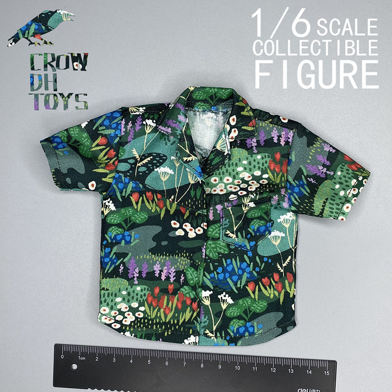 Good Floral & Wedding Decor Supply - 1/6 เสื้อยืดทหารชายฮาราจูกุ เสื้อฮาวายสำหรับวันหยุดริมชายหาด เสื้อพิมพ์ลายดอกไม้ สำหรับตัวแอคชั่นฟิกเกอร์ขนาด 12