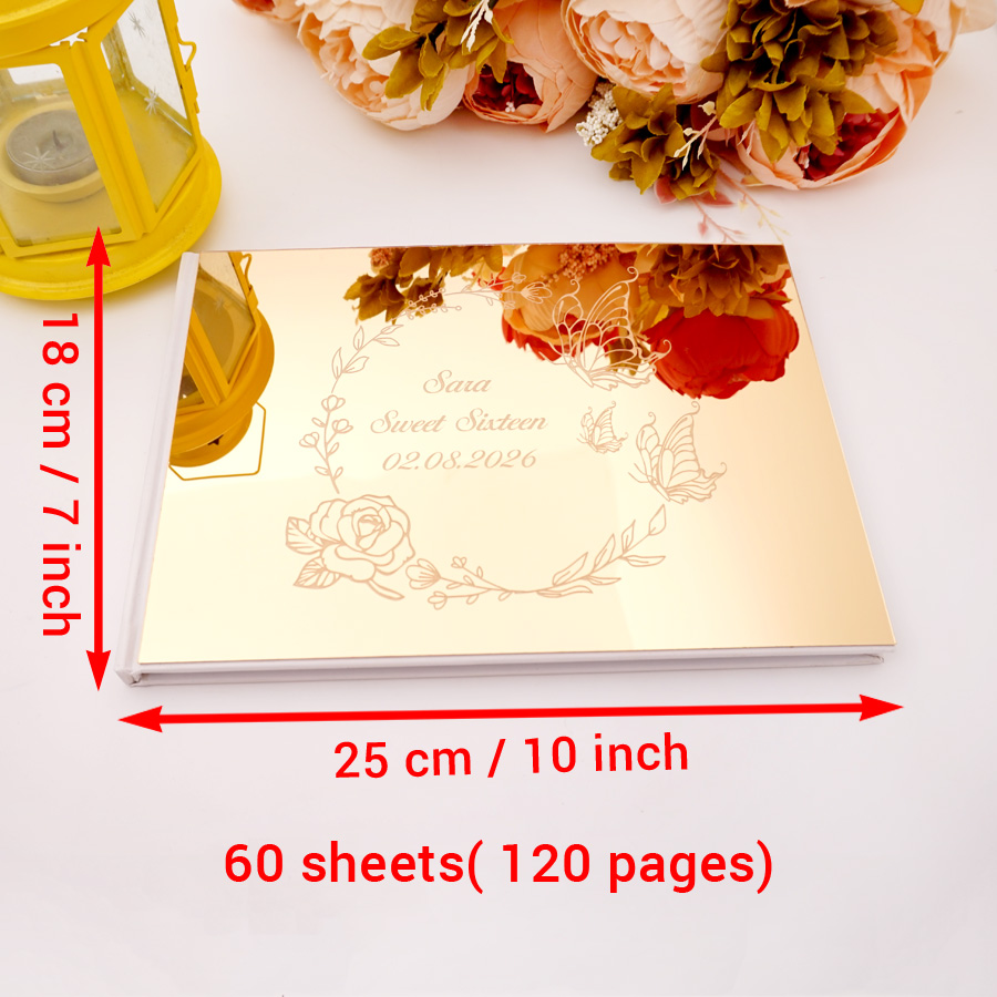 สมุดอวยพรอะคริลิคแบบกระจกเงา ล - Personalized Guest Book บทวิจารณ์และราคา