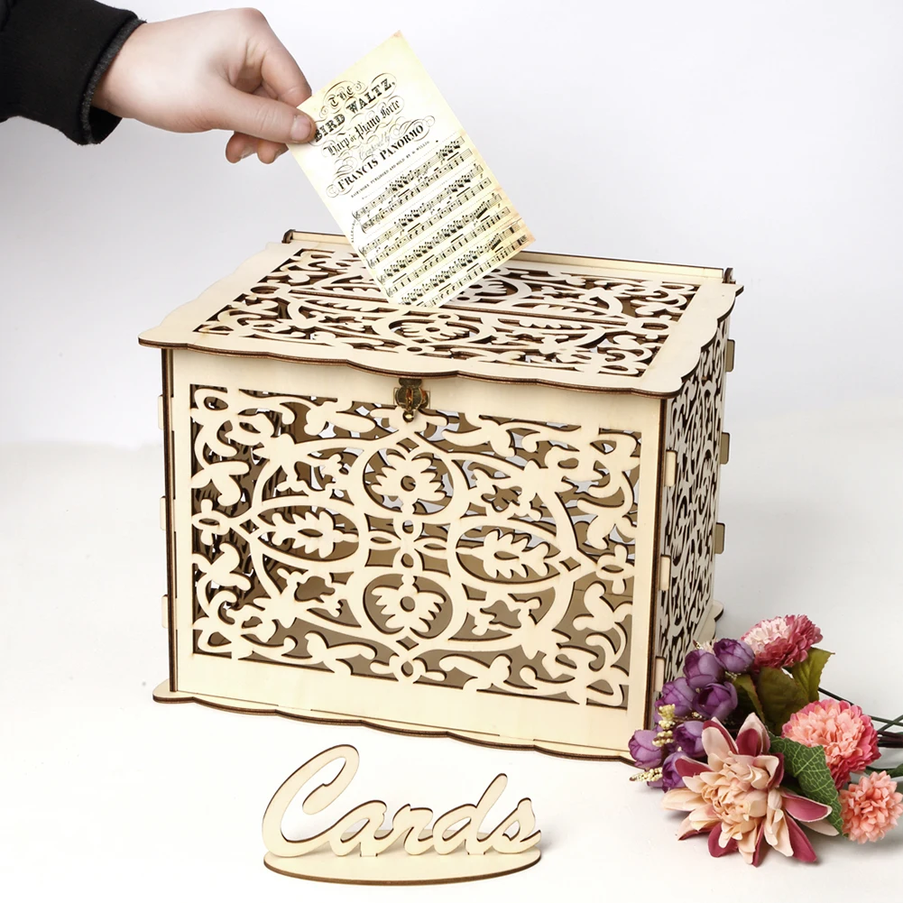 กล่องไม้ใส่การ์ดงานแต่งงานไม้อ - Wedding Card Box บทวิจารณ์และราคา