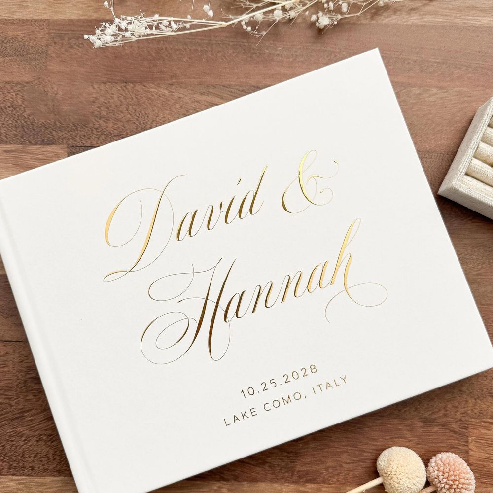 ส่วนบุคคลสมุดงานแต่งงาน Elegan - Personalized Guest Book บทวิจารณ์และราคา