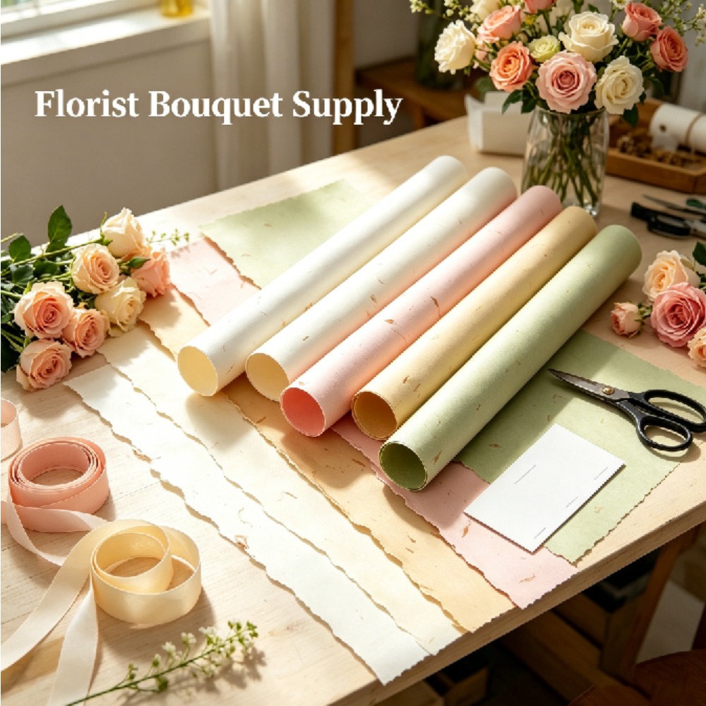 กระดาษห่อดอกไม้ลายดอกฝ้าย 120  - Good Floral & Wedding Decor Supply บทวิจารณ์และราคา