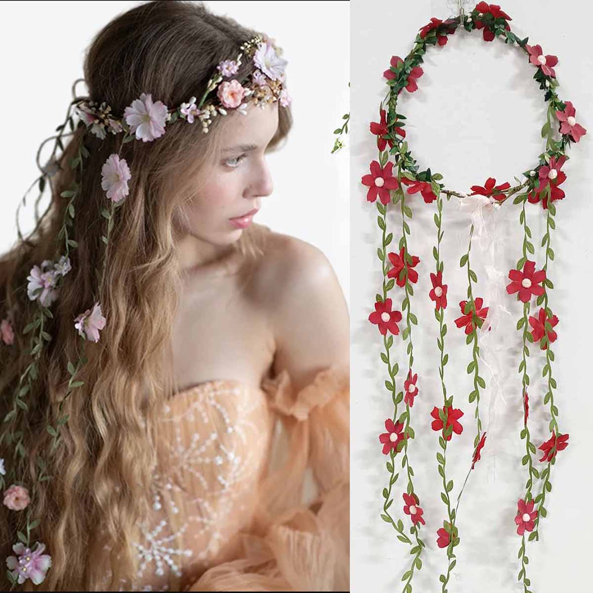 โบฮีเมียนหวายดอกไม้ Vines Crow - Wedding Arch Flower บทวิจารณ์และราคา