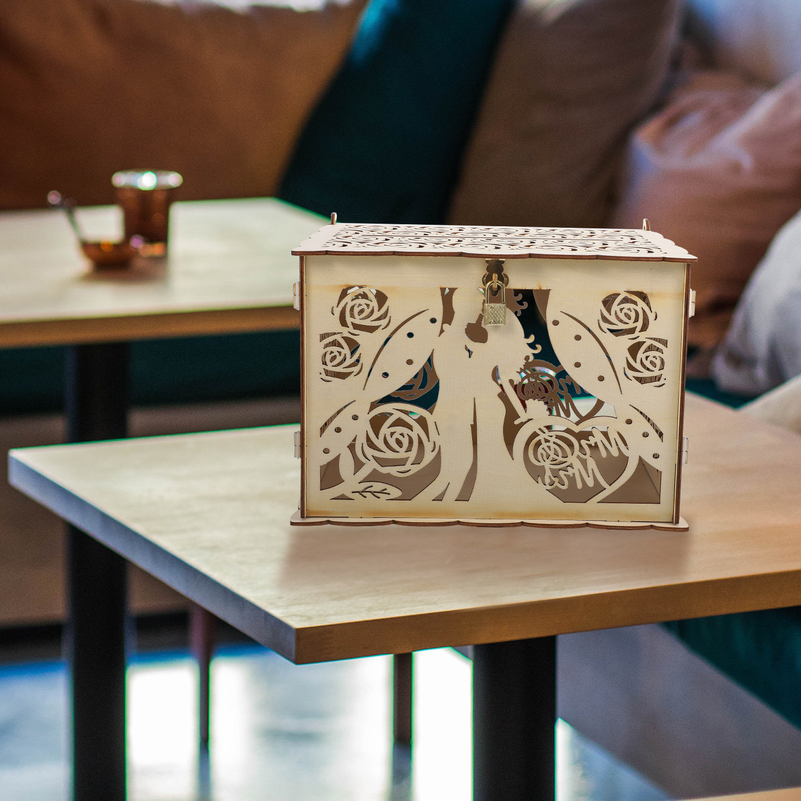 กล่องไม้แบบเรียบง่ายสำหรับใส่ก - Wedding Card Box บทวิจารณ์และราคา
