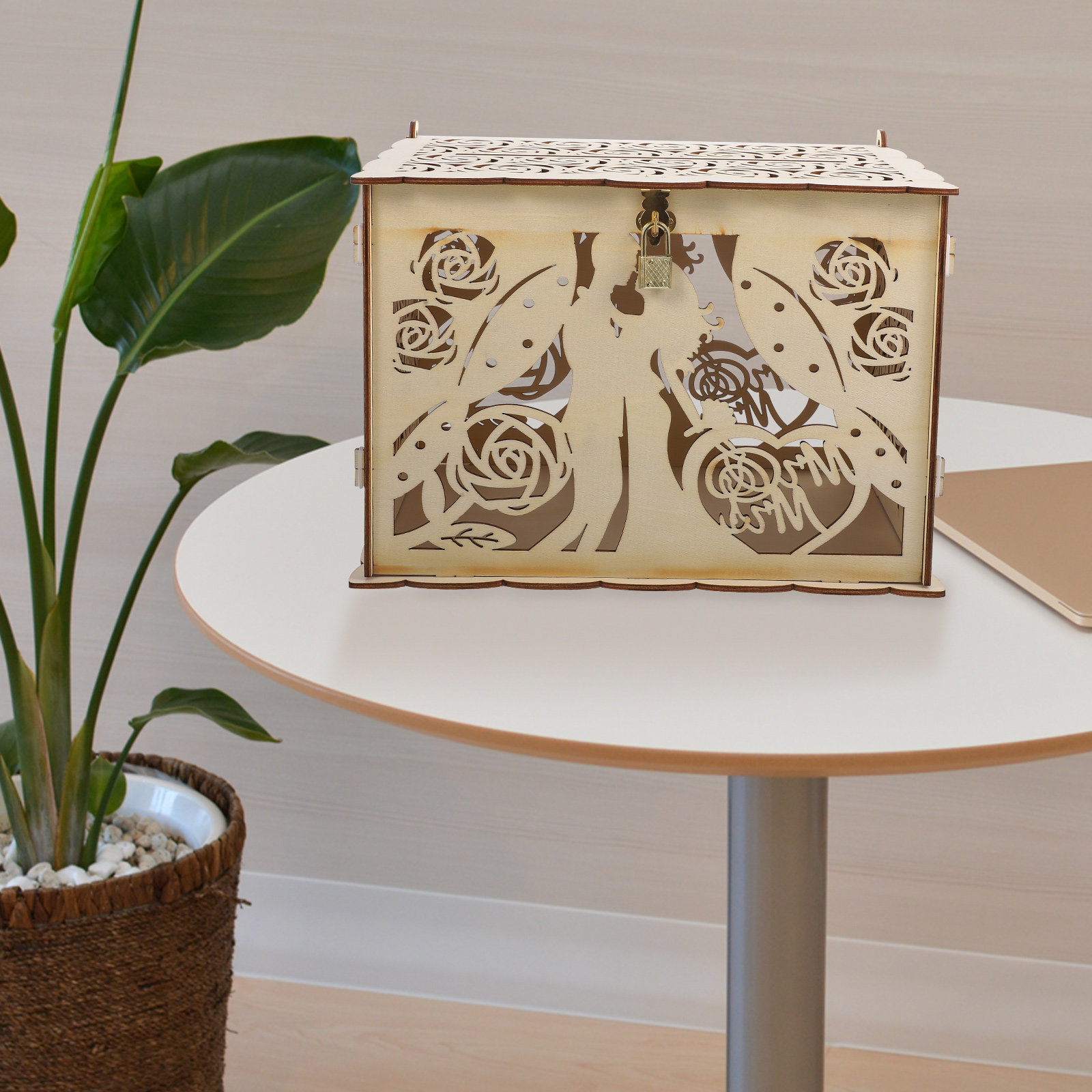 กล่องไม้แบบเรียบง่ายสำหรับใส่ก - Wedding Card Box บทวิจารณ์และราคา