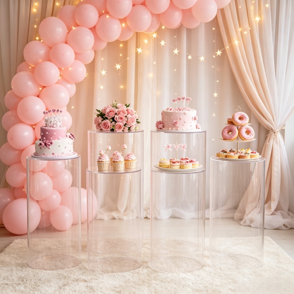 ขาตั้งทรงกระบอกสีขาว 3/5 ชิ้น, - Wedding Party Supply บทวิจารณ์และราคา