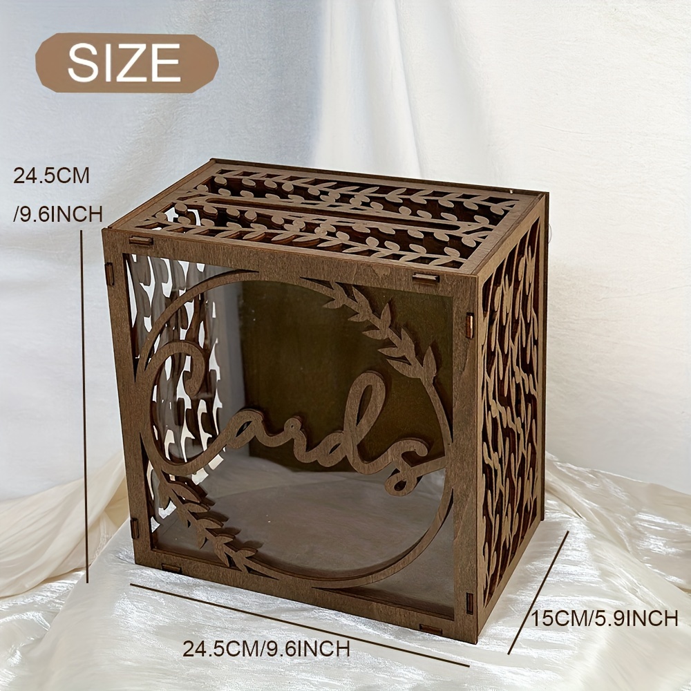 กล่องใส่การ์ดแต่งงานไม้สีน้ำตา - Wedding Card Box บทวิจารณ์และราคา