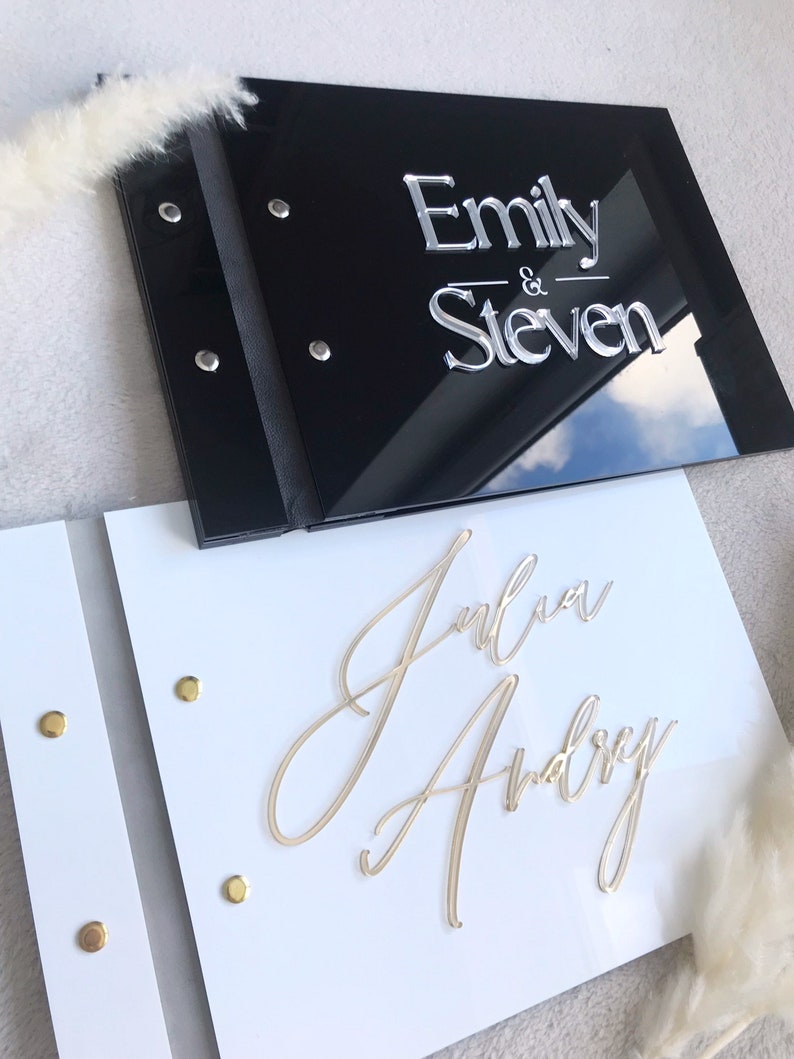 สมุดเยี่ยมชมงานแต่งงานอะคริลิค - Personalized Guest Book บทวิจารณ์และราคา